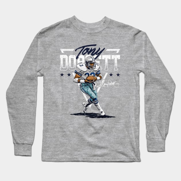 Tony Dorsett Dallas Triangle Name Long Sleeve T-Shirt by MASTER_SHAOLIN